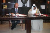 NATO Deputy Secretary General Ambassador Minuto Rizzo Signing Agreement with Bahrain. 6th September 2007